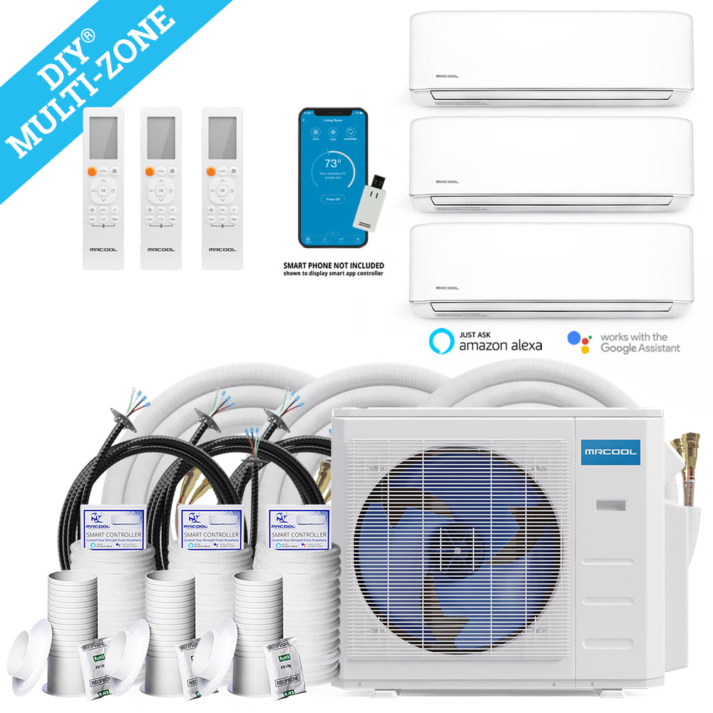 MRCOOL DIY Multi Zone 3-Zone 27,000 BTU Combinations 9K + 12K + 12K with WMAH